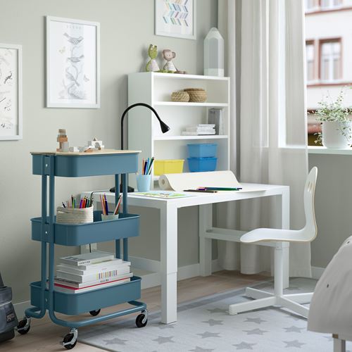 IKEA - RASKOG, trolley, grey/blue, 35x45x77 cm