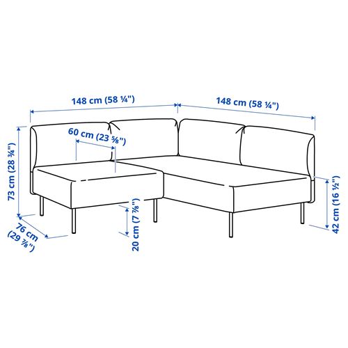 IKEA - LILLEHEM, modüler köşe kanepe, vissle bej