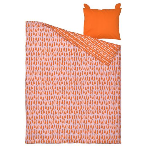 IKEA - NATTHAGER, kids' bedding set, orange, 150x200/50x60 cm