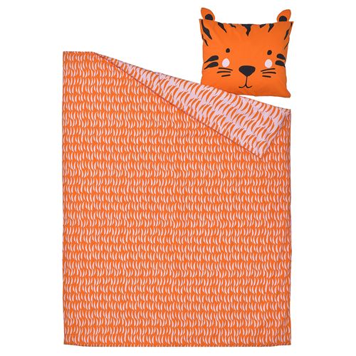 IKEA - NATTHAGER, kids' bedding set, orange, 150x200/50x60 cm