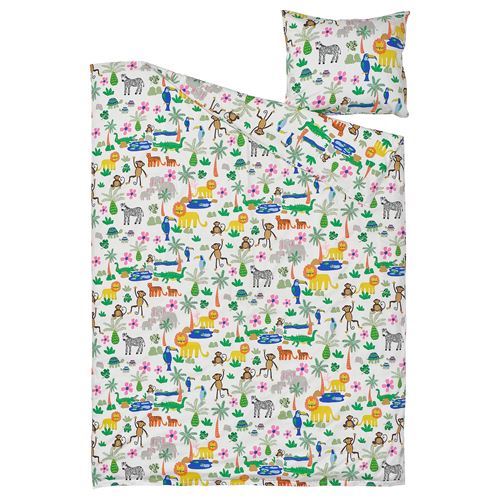 IKEA - NATTHAGER, kids' bedding set, multicolour, 150x200/50x60 cm
