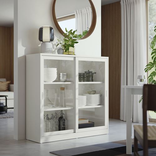 IKEA - TONSTAD, sliding door-cabinet, off white, 120x37x116 cm