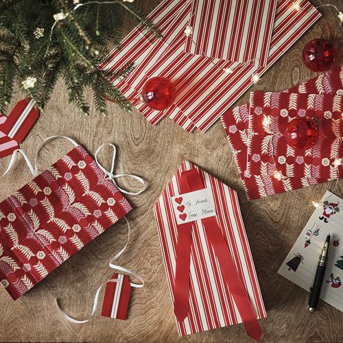 IKEA - VINTERFINT, gift wrap, red, 15x30 cm