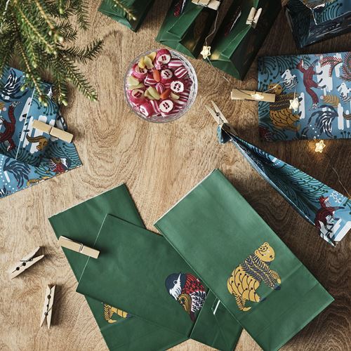 IKEA - VINTERFINT, gift wrap, green, 12x24 cm