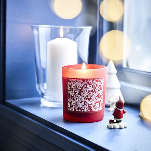 IKEA - VINTERFINT, scented candle in cup, red, 45 hr