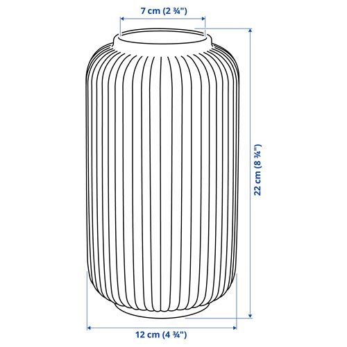 IKEA - STILREN, seramik vazo, beyaz, 22 cm