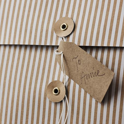 IKEA - VINTERFINT, gift wrap, brown, 20x26 cm