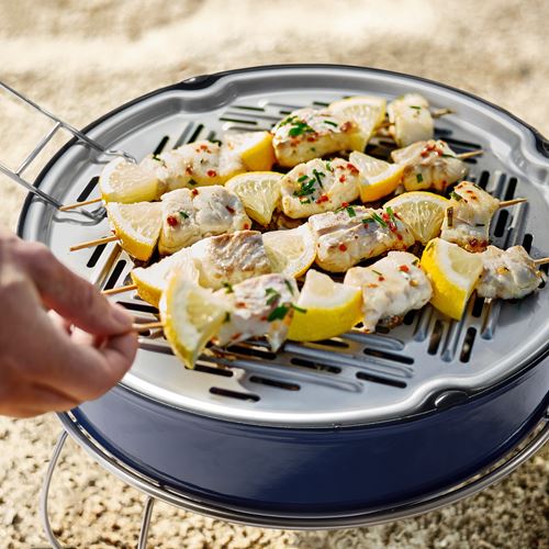 IKEA - STRANDÖN, taşınabilir kömürlü barbekü, mavi, 30 cm
