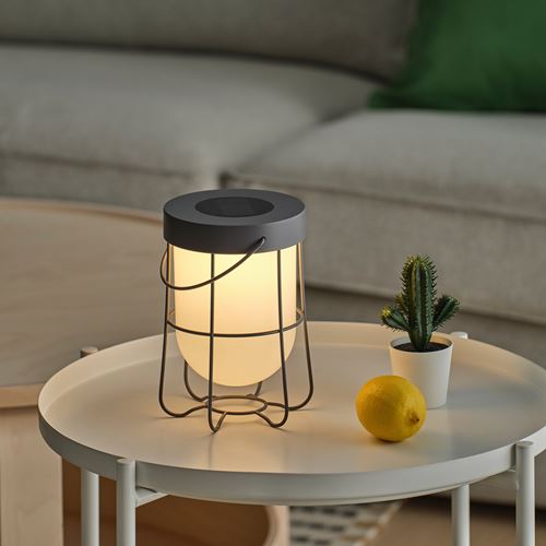 IKEA - SOLVINDEN, masa lambası, gri, 18 cm