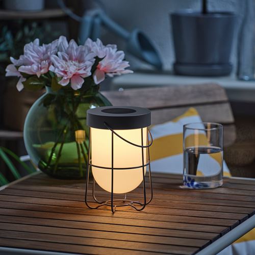 IKEA - SOLVINDEN, masa lambası, gri, 18 cm