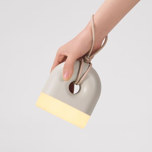 IKEA - SOLVINDEN, masa lambası, gri-beyaz, 12 cm