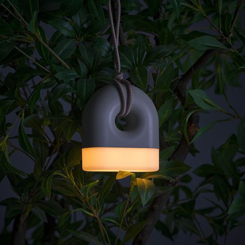 IKEA - SOLVINDEN, masa lambası, gri-beyaz, 12 cm