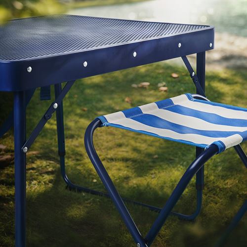 IKEA - STRANDÖN, folding table and stool set, blue