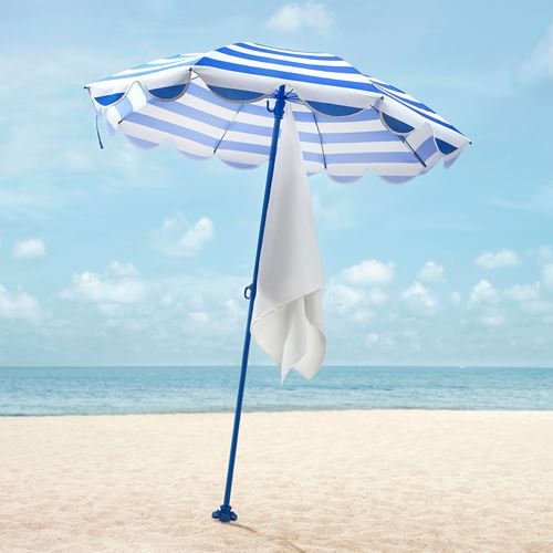 IKEA - STRANDÖN, parasol, blue-white, 140 cm