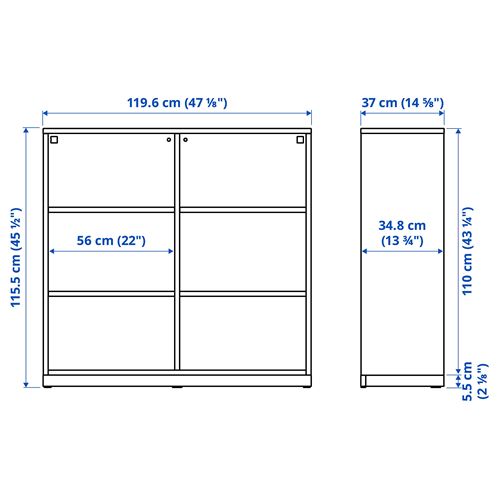 IKEA - TONSTAD, açık dolap, kırık beyaz, 120x37x116 cm