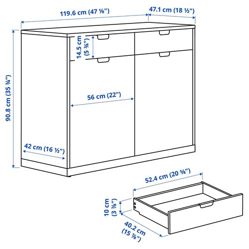 IKEA - TONSTAD, cabinet with doors, off white, 120x47x91 cm