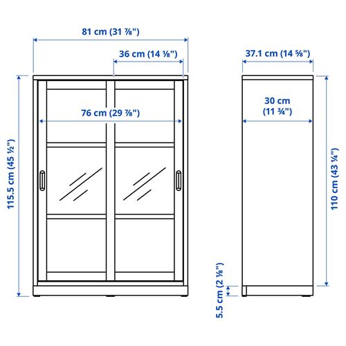 IKEA - TONSTAD, sürgü kapaklı dolap, kırık beyaz, 81x37x116 cm