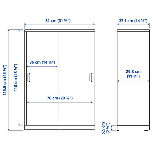 IKEA - TONSTAD, sürgü kapaklı dolap, kırık beyaz, 81x37x116 cm