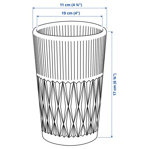 IKEA - SMALLSPIREA, vase, glass, 17 cm