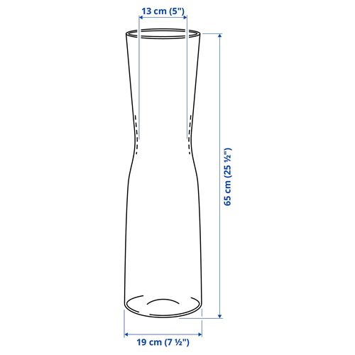 IKEA - TIDVATTEN, glass vase, transparent glass, 65 cm