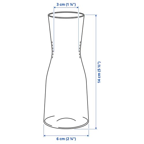 IKEA - TIDVATTEN, glass vase, transparent glass, 15 cm