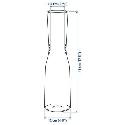 IKEA - TIDVATTEN, glass vase, transparent glass, 45 cm