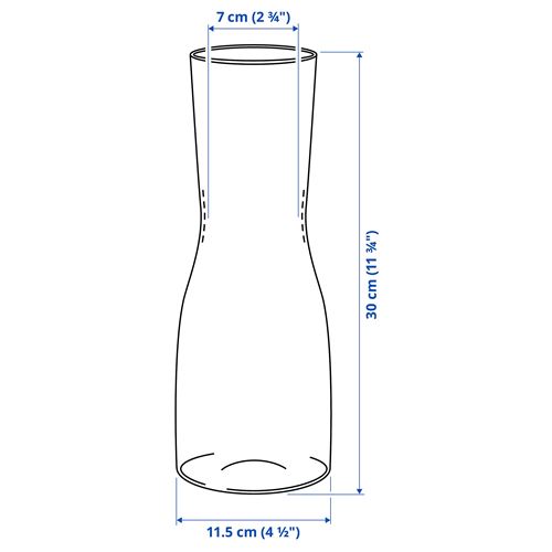 IKEA - TIDVATTEN, glass vase, transparent glass, 30 cm