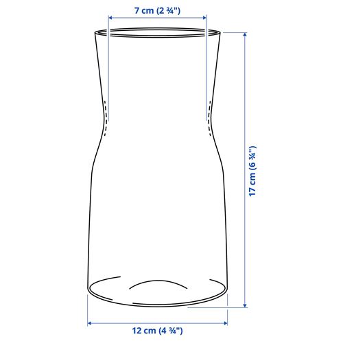 IKEA - TIDVATTEN, glass vase, transparent glass, 18 cm