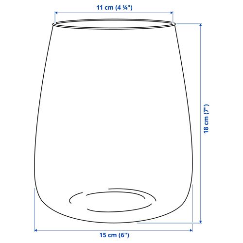 IKEA - BERAKNA, cam vazo, cam, 18 cm