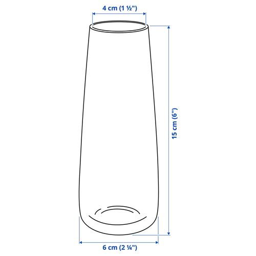 IKEA - BERAKNA, glass vase, transparent glass, 15 cm