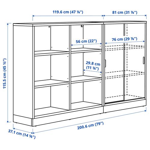 IKEA - TONSTAD, sliding door-cabinet, off white, 201x37x116 cm