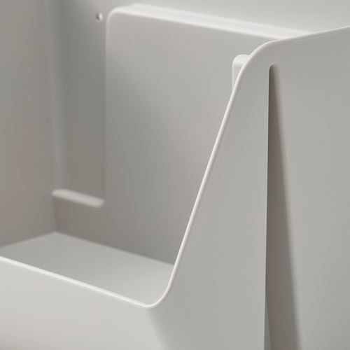 IKEA - FODERTRAG, organiser for desk-wall, light grey, 25x18x15 cm