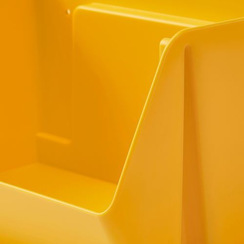 IKEA - FODERTRAG, organiser for desk-wall, high-gloss yellow, 25x18x15 cm