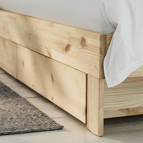 IKEA - GLAMBERGET, double bed, pine, 80-160x200 cm