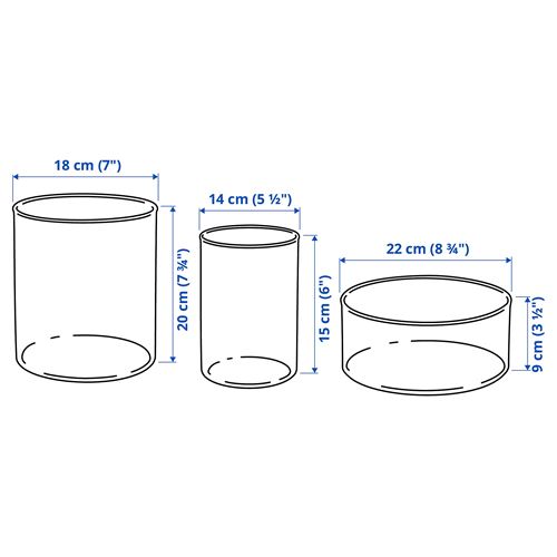 IKEA - CYLINDER, glass vase set, glass