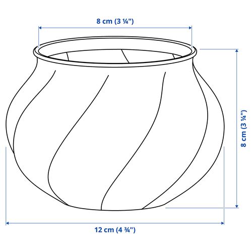 IKEA - VILJESTARK, cam vazo, cam, 8 cm