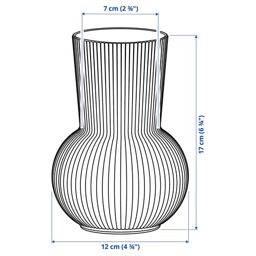 IKEA - PADRAG, glass vase, transparent glass, 17 cm