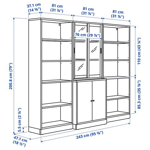 IKEA - TONSTAD, storage combination, off white, 243x47x201 cm