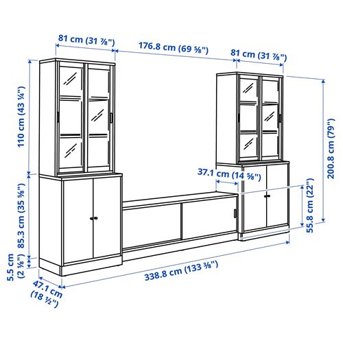 IKEA - TONSTAD, tv storage unit, off white, 339x47x201 cm