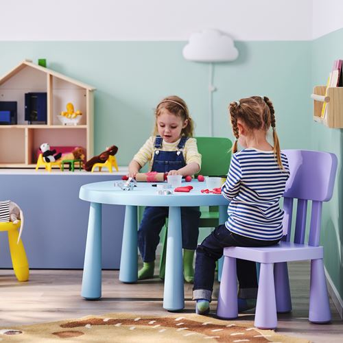 IKEA - MAMMUT, children's table, light blue, 85 cm