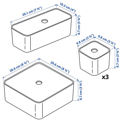 IKEA - VISSLAAN, kutu seti, gri