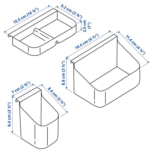 IKEA - VISSLAAN, drawer organizer, grey