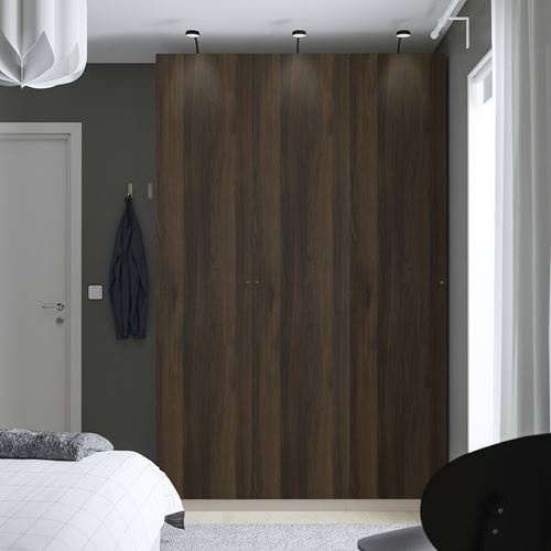 IKEA - PAX/STORKLINTA, PAX wardrobe, grey-beige-dark brown stained oak effect, 150x60x236 cm