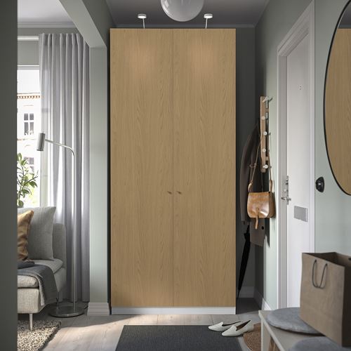 IKEA - PAX/STORKLINTA, PAX gardırop, beyaz-meşe görünümlü, 100x38x236 cm