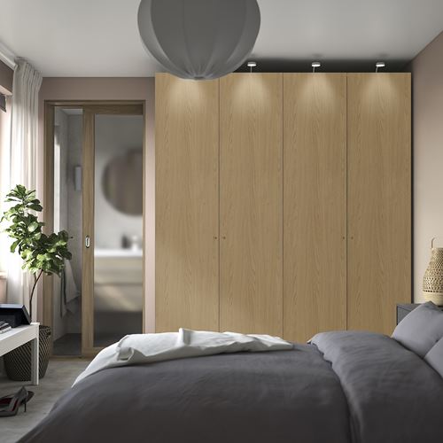 IKEA - PAX/STORKLINTA, PAX wardrobe, white-oak look, 200x60x236 cm