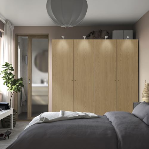 IKEA - PAX/STORKLINTA, PAX wardrobe, white-oak look, 200x60x201 cm