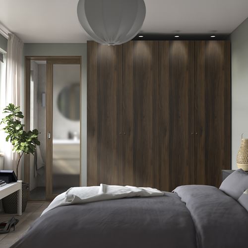 IKEA - PAX/STORKLINTA, PAX wardrobe, dark grey-dark brown stained oak effect, 200x60x236 cm