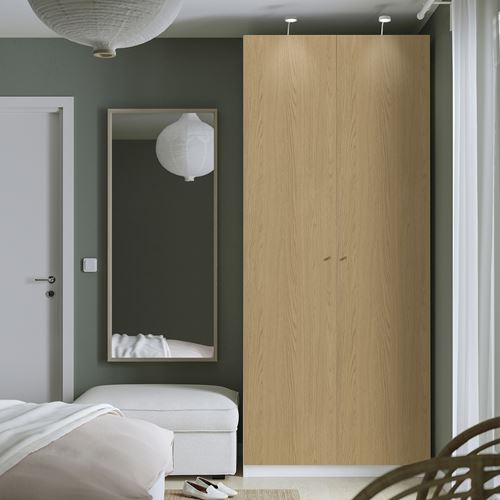 IKEA - PAX/STORKLINTA, PAX wardrobe, white-oak look, 100x60x236 cm