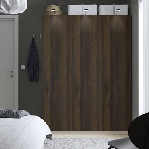 IKEA - PAX/STORKLINTA, PAX wardrobe, grey-beige-dark brown stained oak effect, 150x60x201 cm