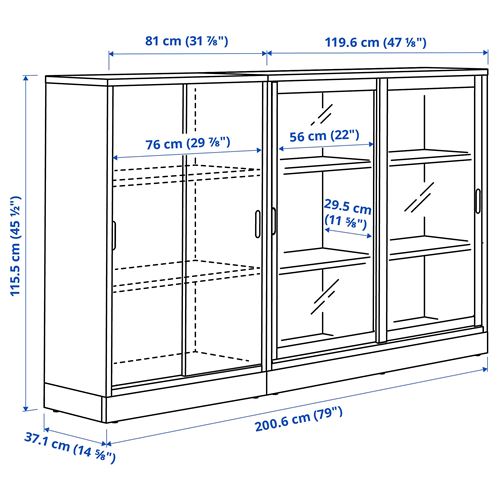 IKEA - TONSTAD, sliding door-cabinet, off white, 201x37x116 cm